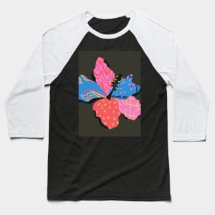 Bold colored colorful flowers Baseball T-Shirt